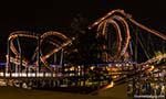 Roller coaster at night