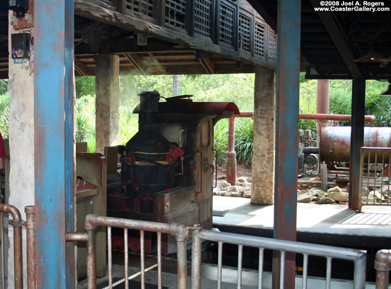 Expedition Everest's loading platform and a steam train