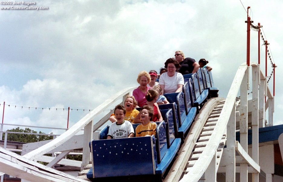 Little Dipper roller coaster train close-up