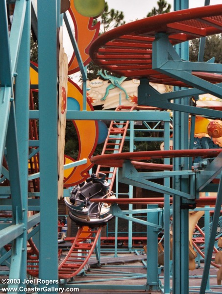 Empty coaster car at Disney