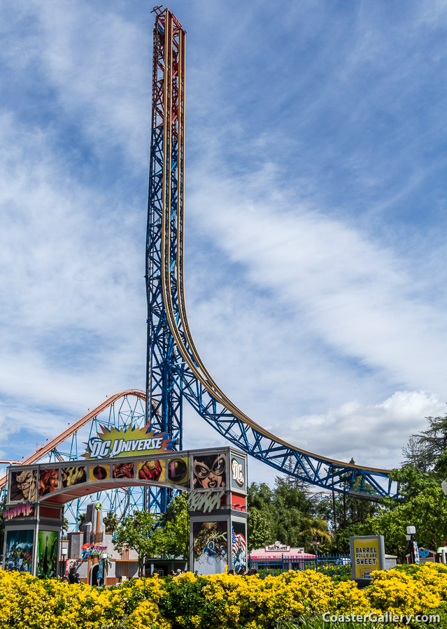 Freefall on the Superman Escape From Krypton ride