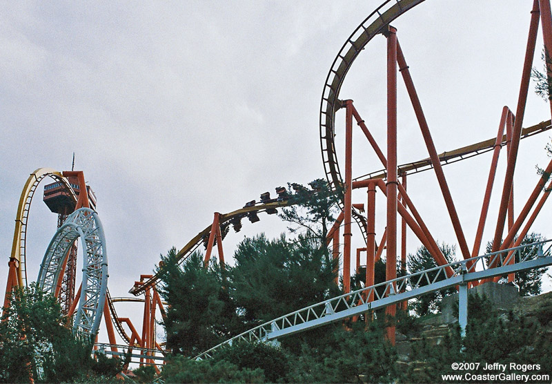 Flying coaster at Six Flags Magic Mountain