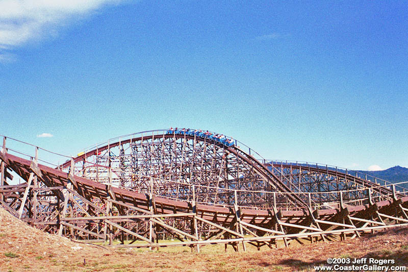 Tremors roller coaster built by Custom Coasters International