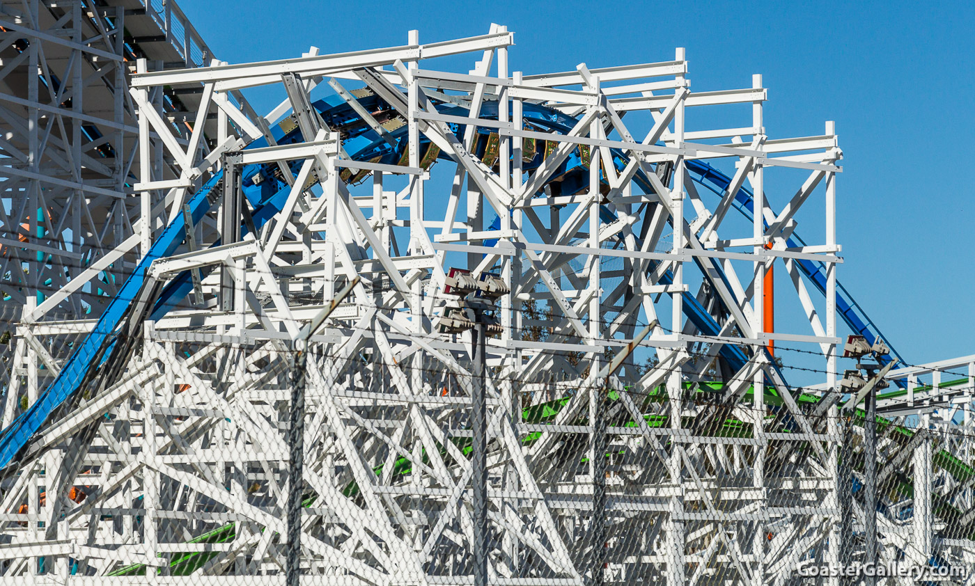 Zero-g Roll on the Twisted Colossus at Six Flags Magic Mountain