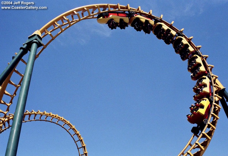 Cobra roll of the Boomerang roller coaster by Vekoma