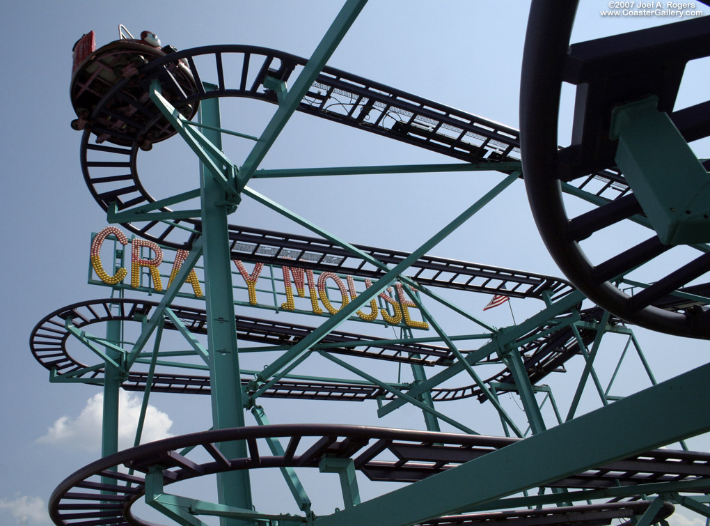 Tight turns on the Crazy Mouse roller coaster