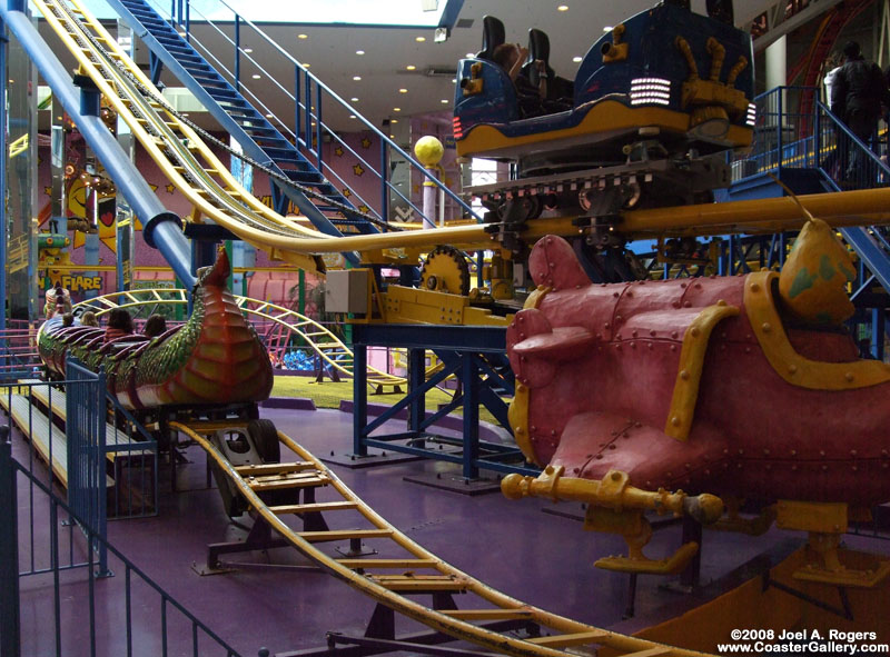 Junior roller coaster at Galaxyland Amusement Park