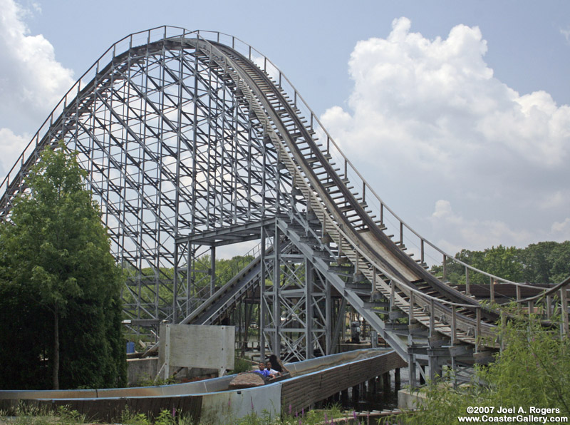 Log Flume and Roller Coaster at Clementon Amusement Park