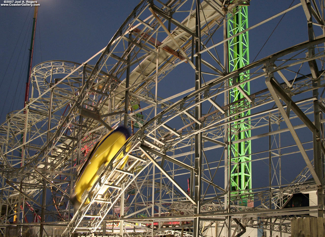 Artsy shot of a roller coaster structure