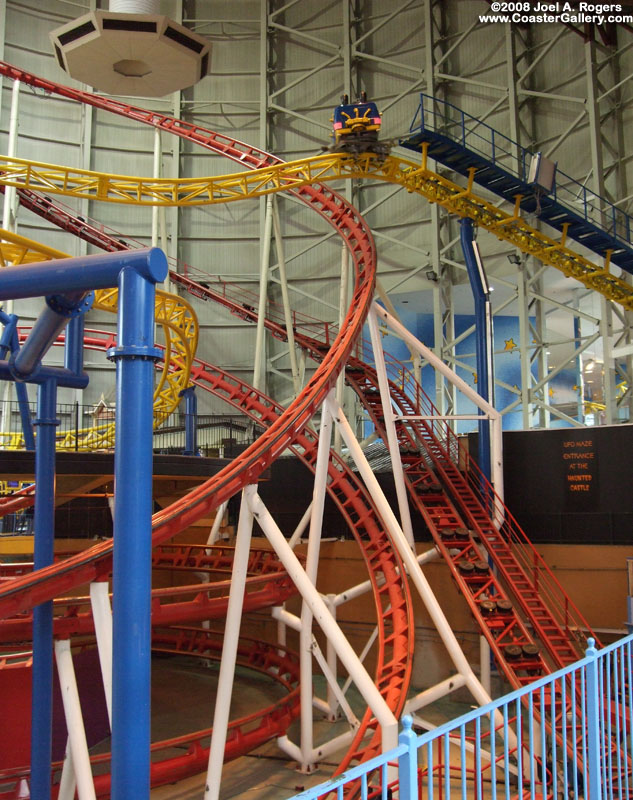 Two indoor roller coasters