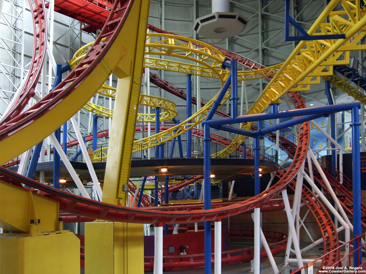 Multi-colored coaster tracks