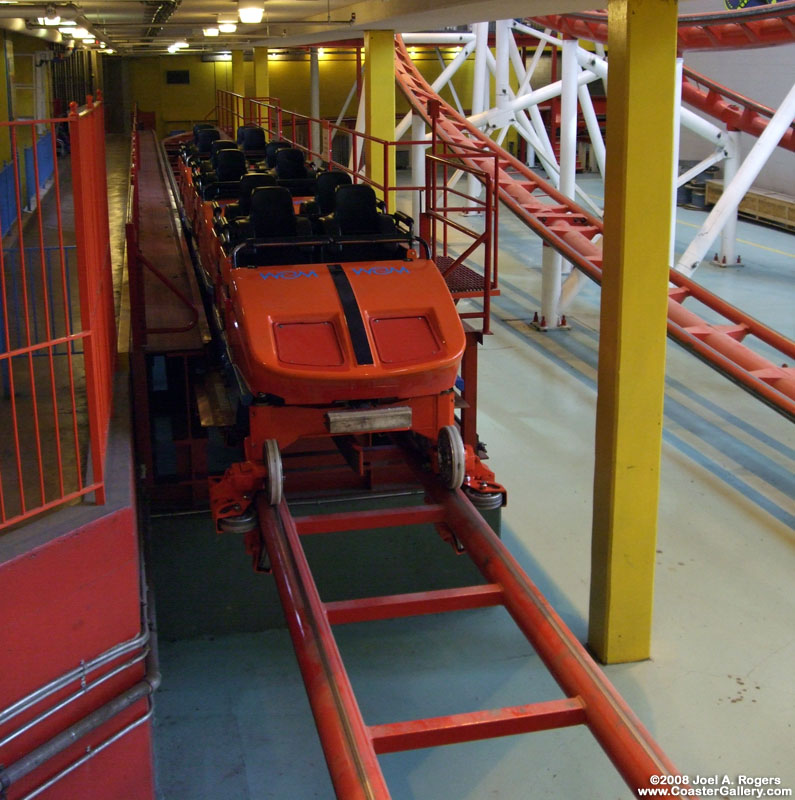 Dormant roller coaster in the station
