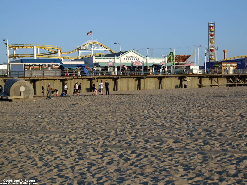 Roller coaster over the Pacific Ocean Beach