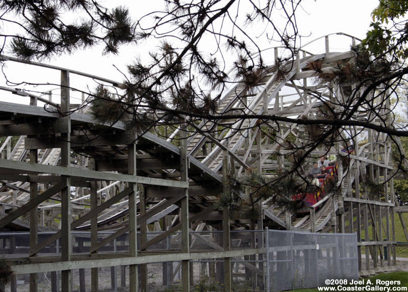 Roller coaster hidden in the trees