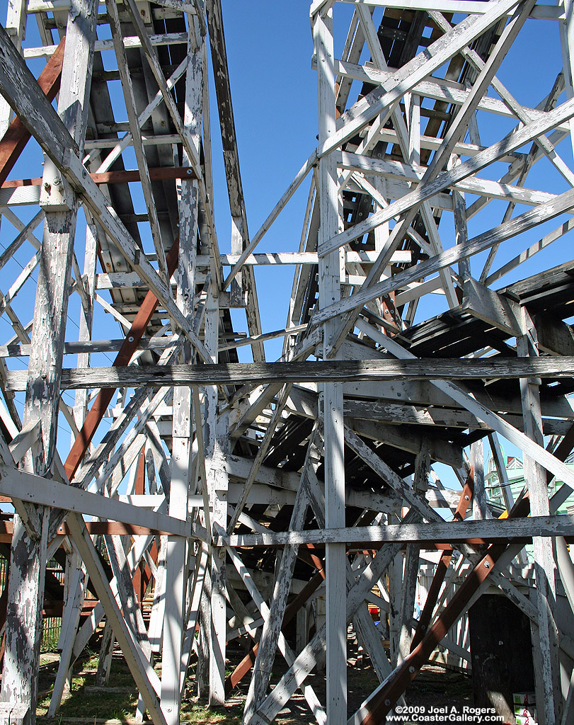 Standing underneath a roller coaster