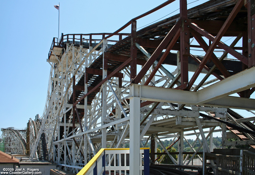 Looking down the length of the Coaster Thrill Ride