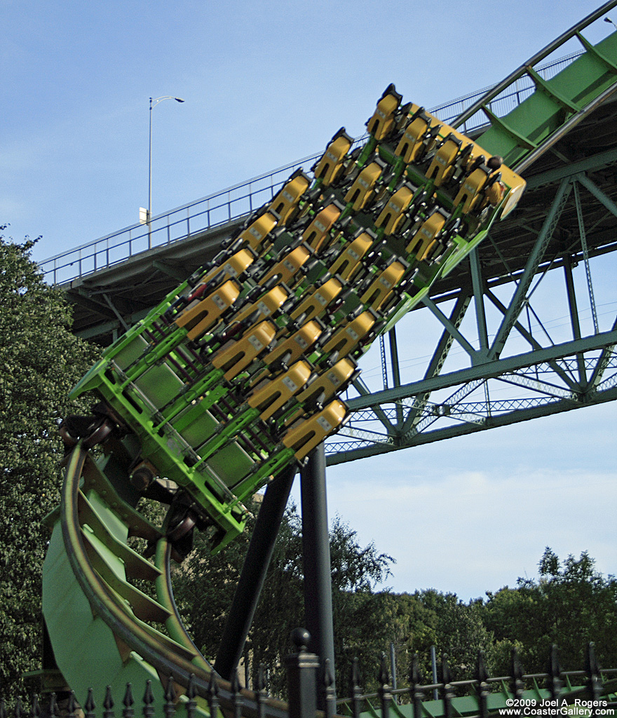 One of three stand-up coasters built by Intamin AG
