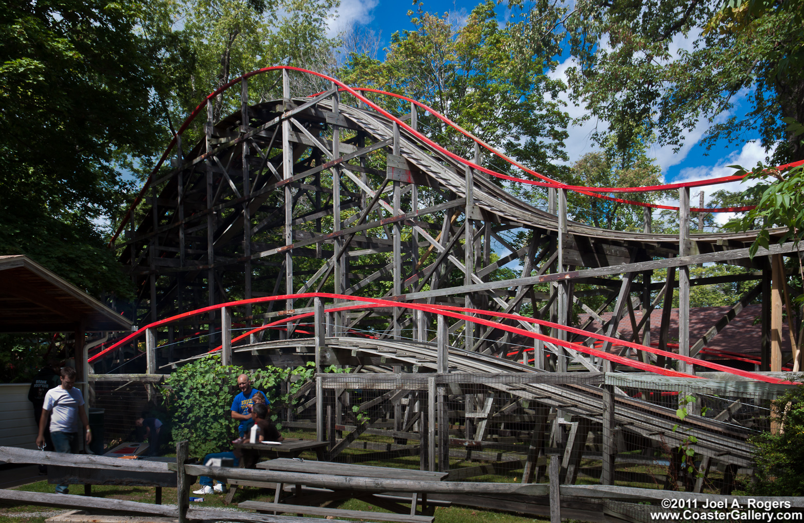 Wooden Comet roller coaster in Erie, PA