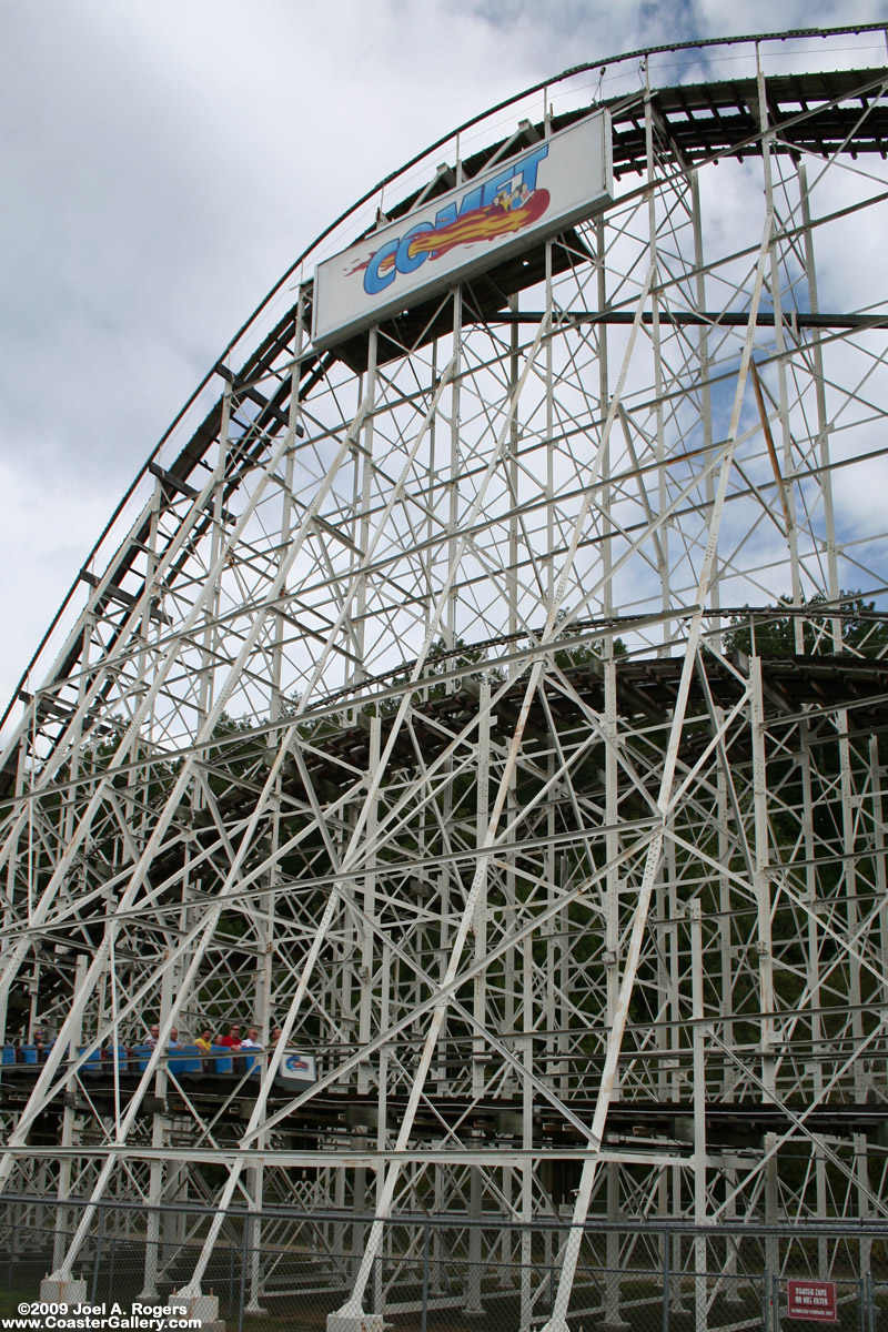 Steel supports of an historical roller coaster