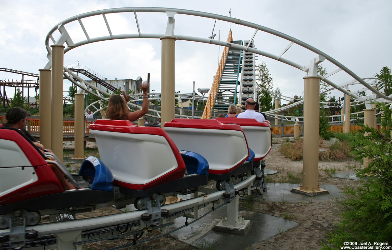 A family roller coaster at the Hard Rock - Freestyle Music Park