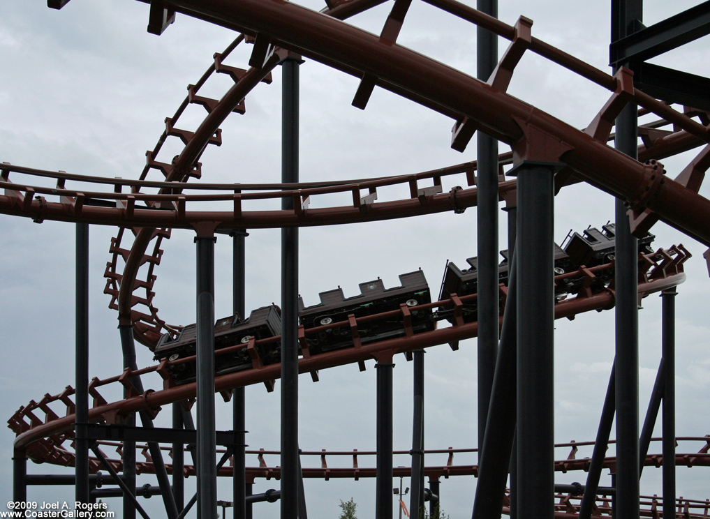 A roller coaster train that plays music