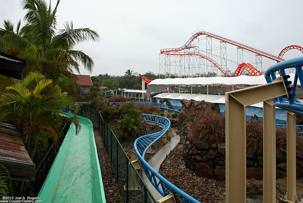 Jet Rescue and Sea Viper roller coasters at the Gold Coaster, A\ustralia