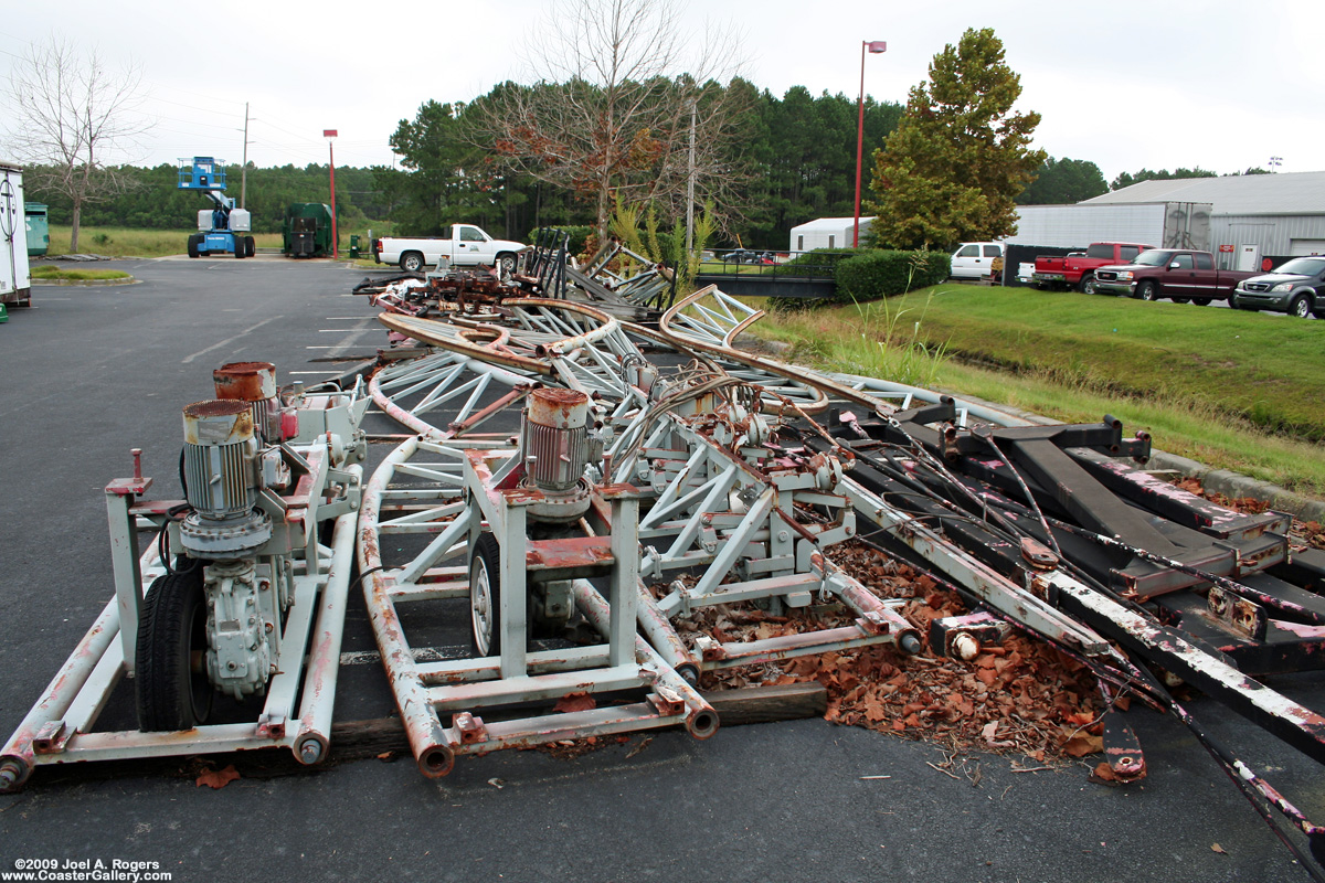 Roller coaster sitting in a heap