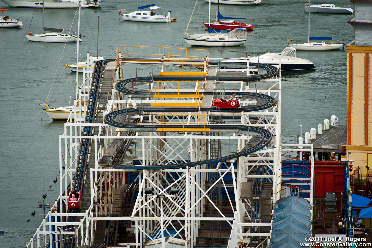 Wild Mouse roller coaster at Luna Park Sydney