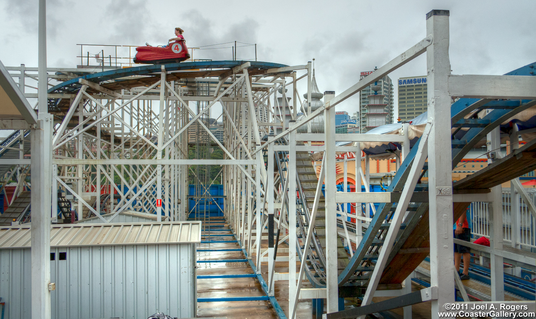 Wild Mouse roller coaster at Luna Park Sydney