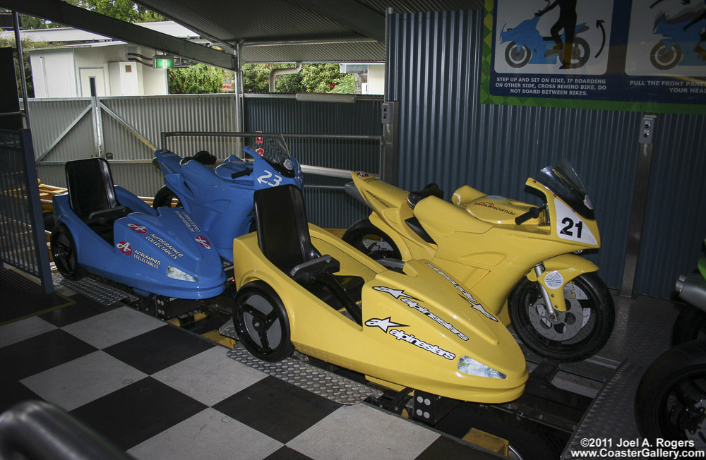 Motorcycle side car on Mick Doohan's Motocoaster