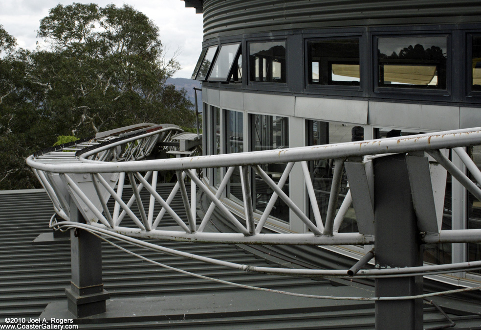 Steel lattice structure on a roller coaster