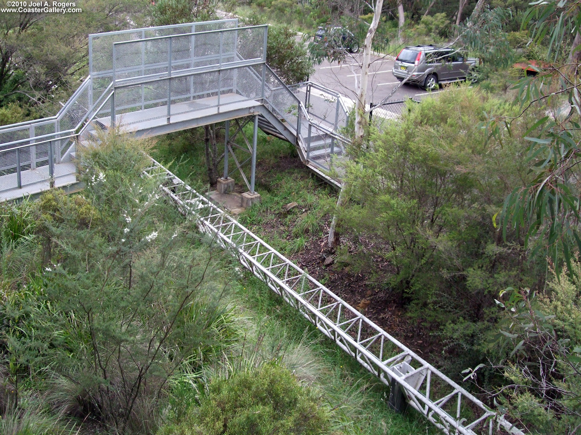 Scenic World's roller coaster passing through the trees