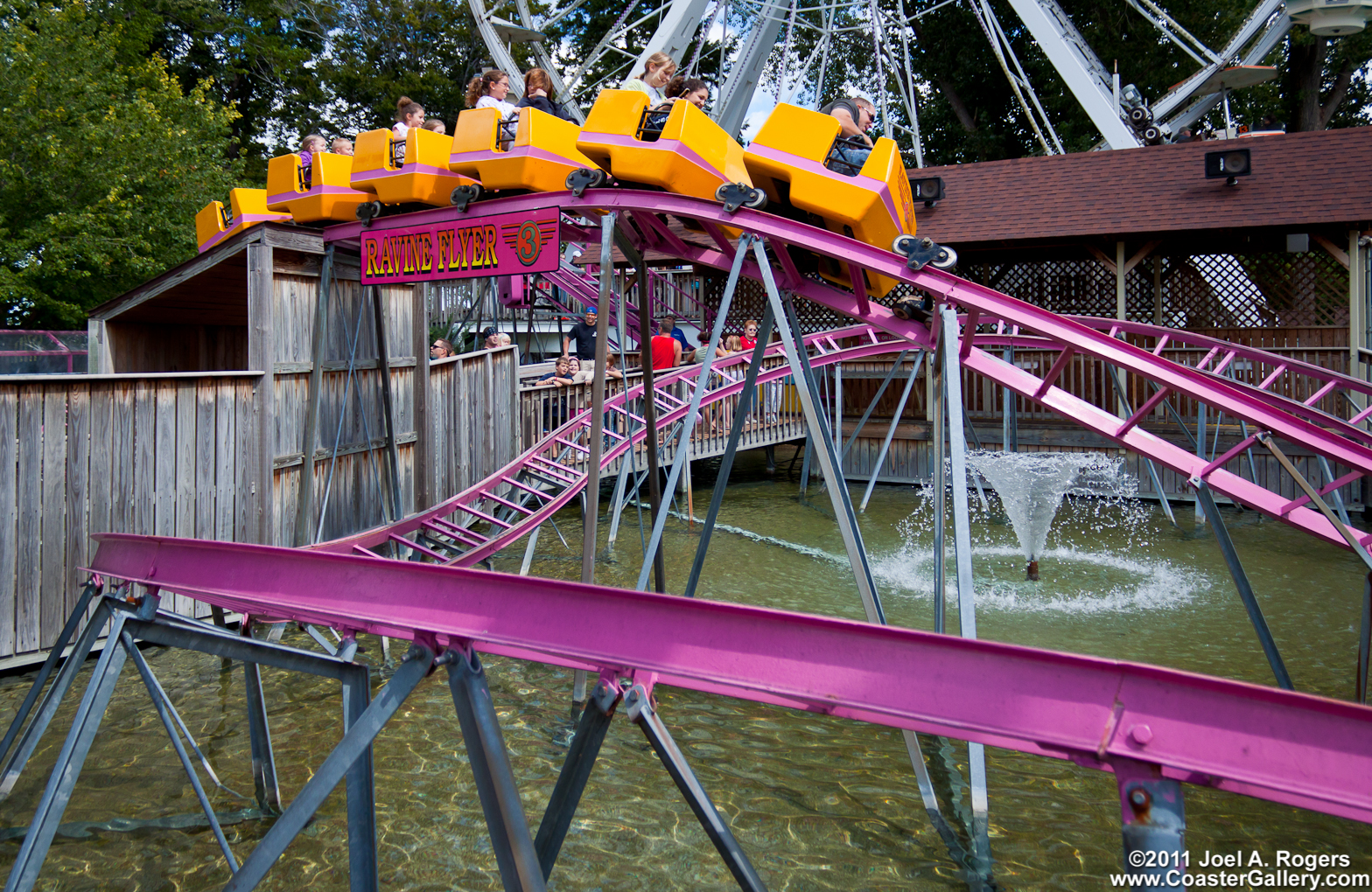 Ravine Flyer 3 roller coaster built by Miler