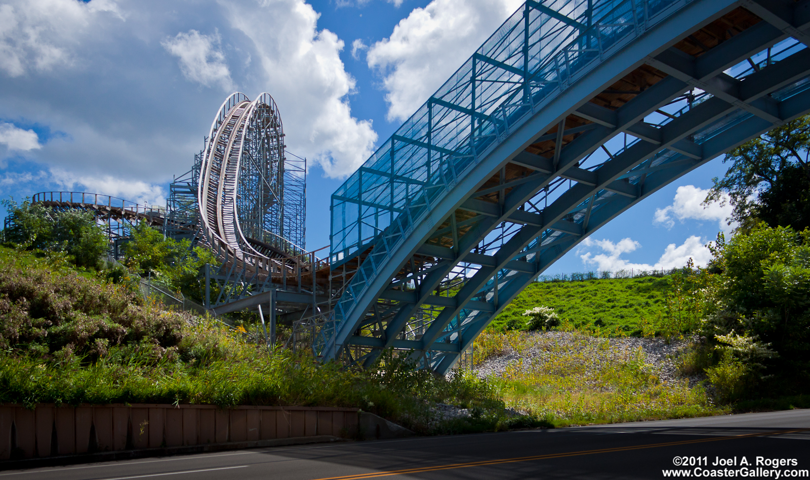 Ravine Flyer passing over the road