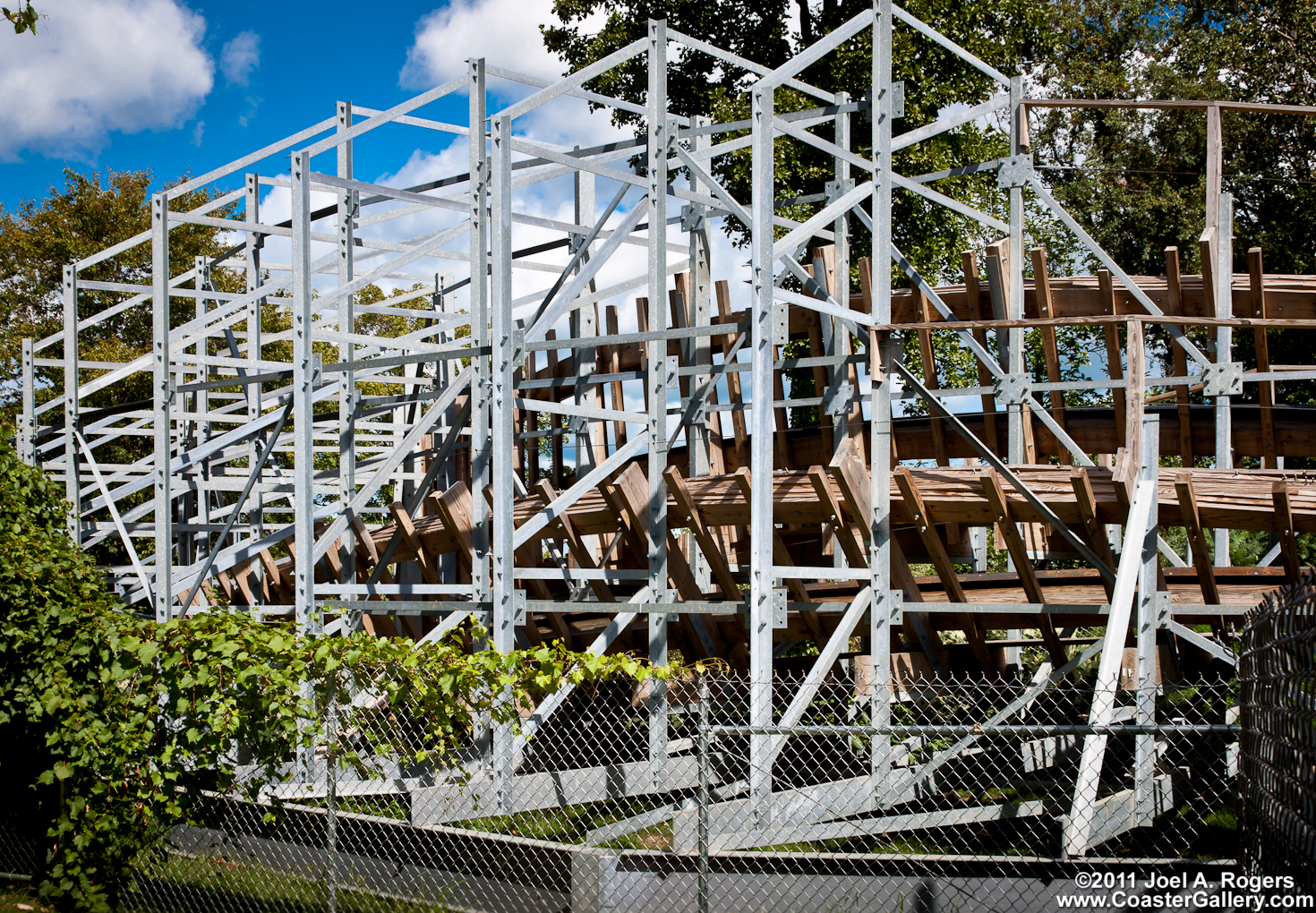 Ravine Flyer II roller coaster with PTC train