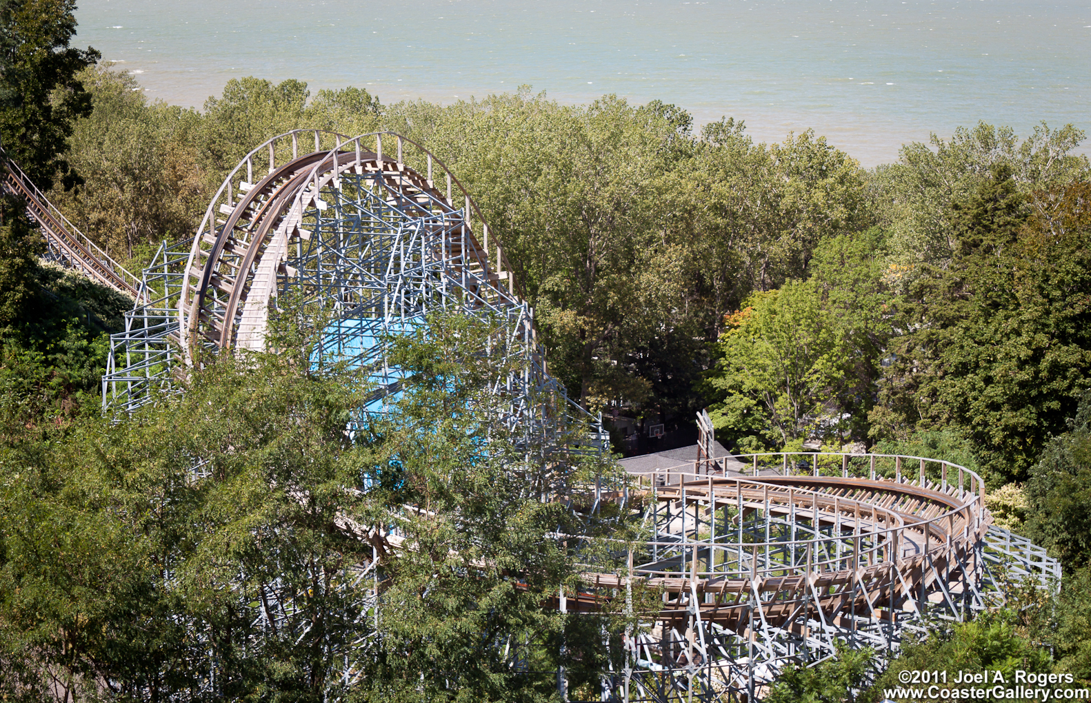 Roller coaster and Lake Erie