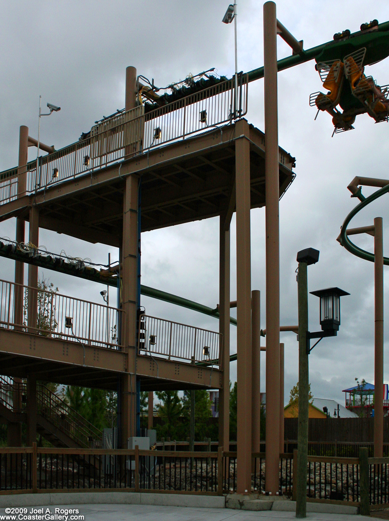 Braking systems on a roller coaster