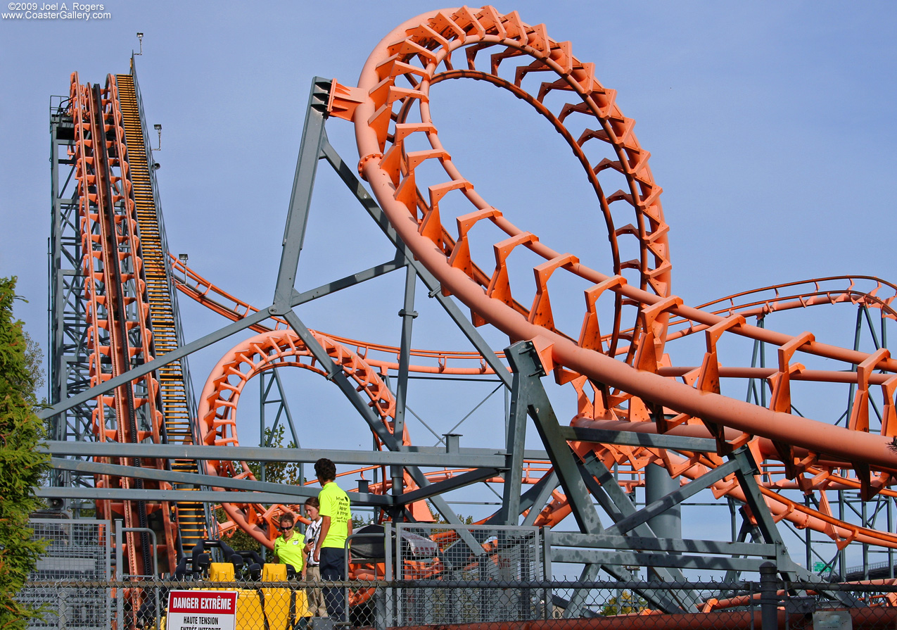 Two corkscrew inversions on a ride at La Ronde