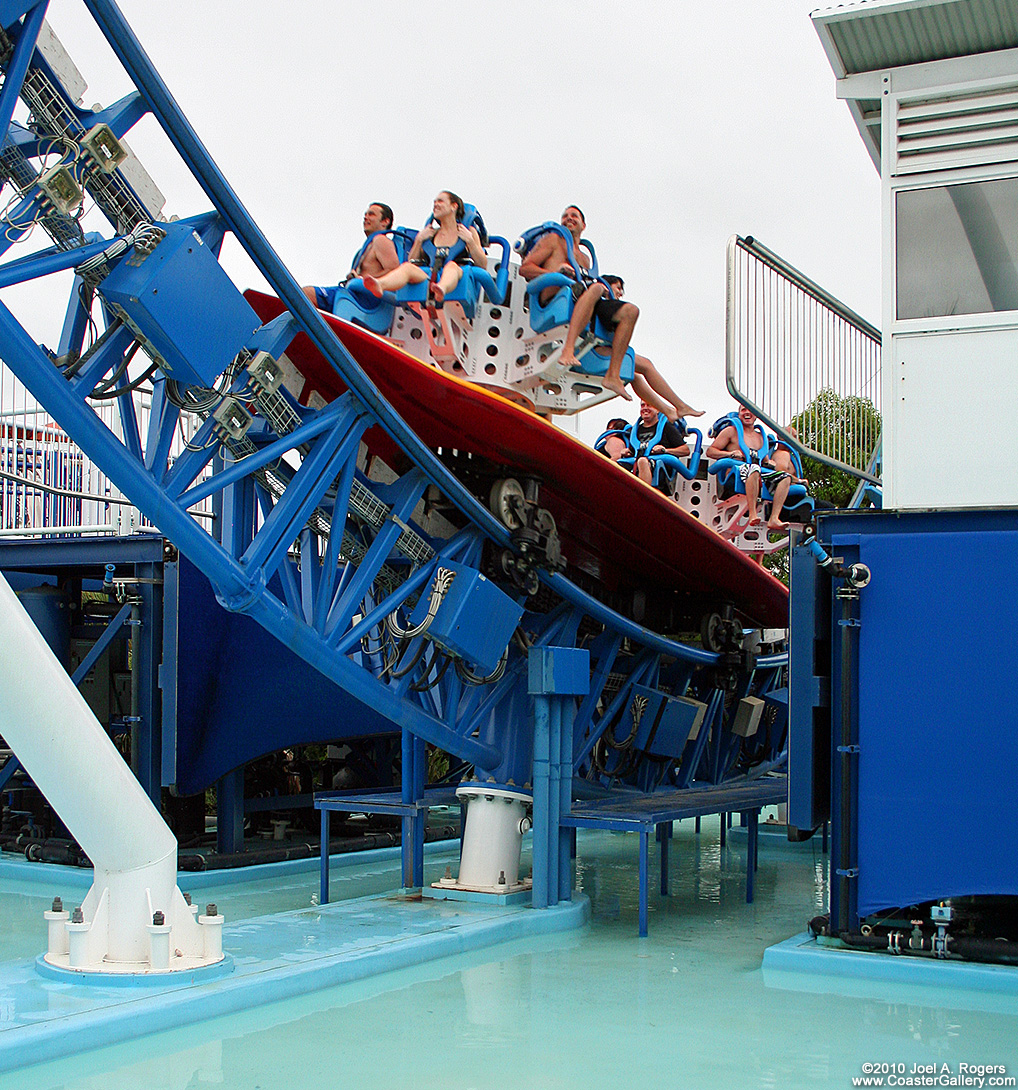 Half Pipe roller coaster over the water