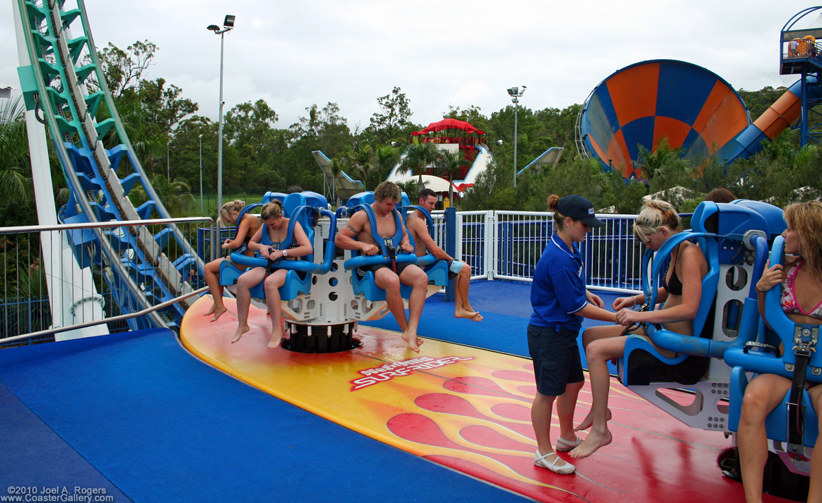 The loading platform of Wet 'n' Wild's roller coaster