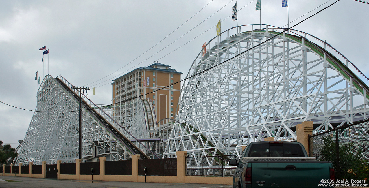 Wooden roller coaster built by John C. Allen and PTC