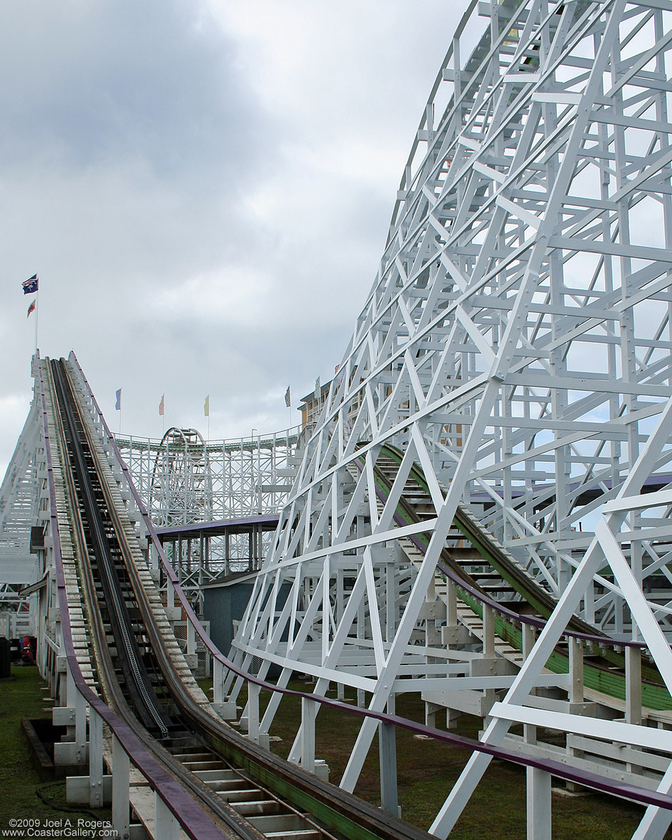 Wooden roller coaster in Myrtle Beach, South Carolina