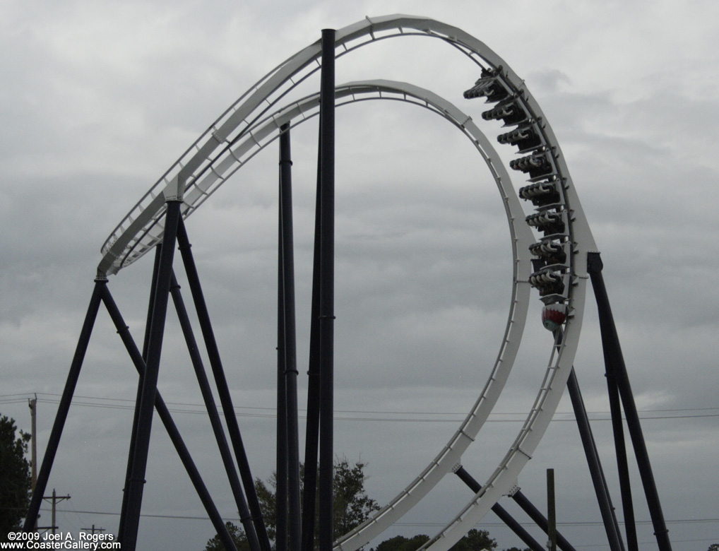 The Cobra Roll on the Time Machine roller coaster