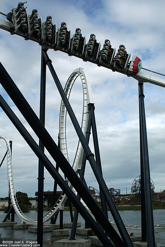 Train on the Time Machine roller coaster in Myrtle Beach