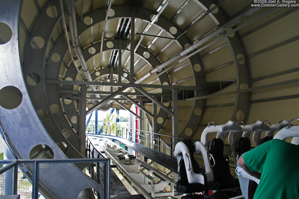 Inside a blimp