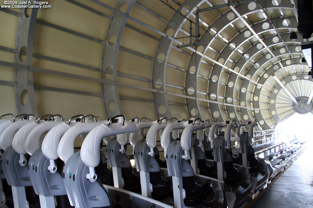 The inside of a blimp