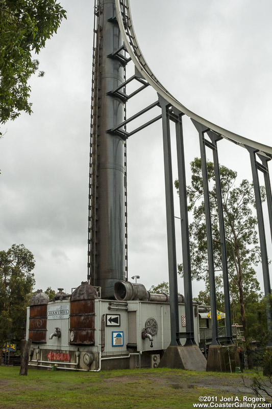 Pulling vertical on the Tower of Terror roller coaster
