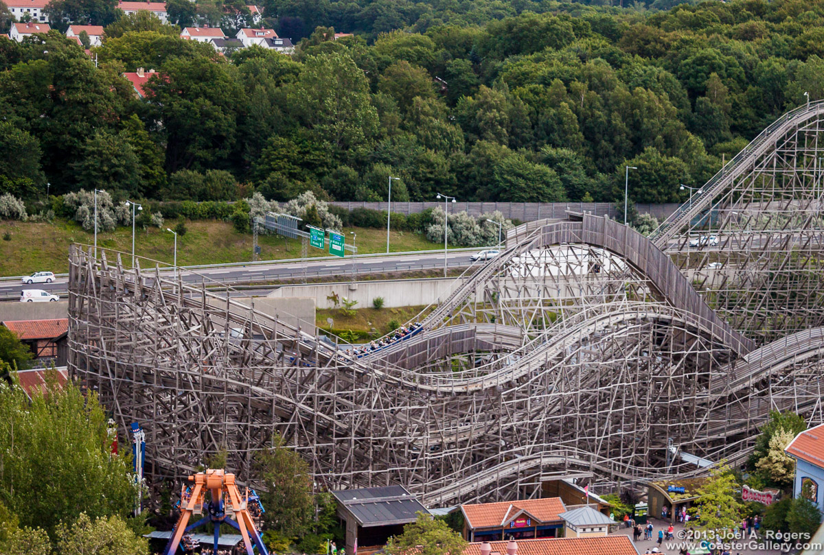 Aerial view of Balder at Liseberg