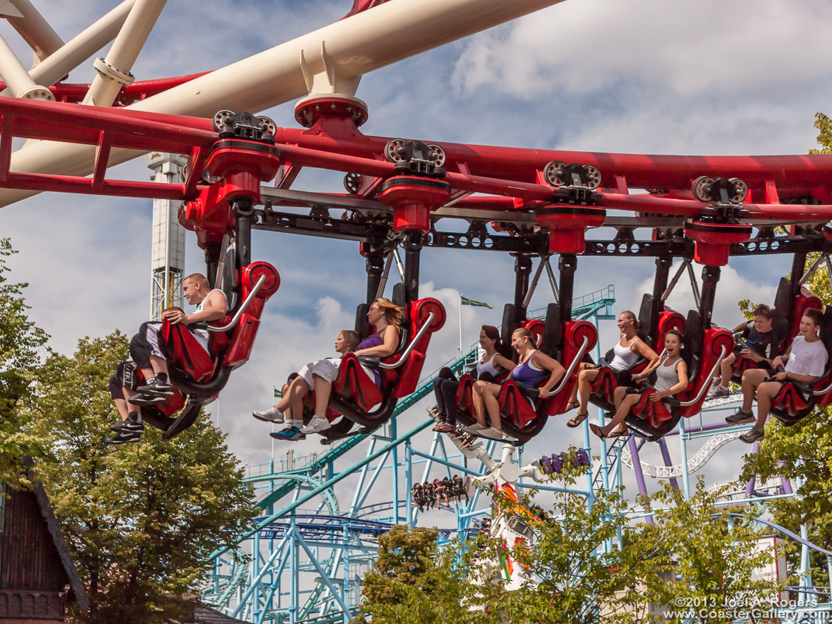 Suspended roller coaster Kvasten at Grona Lund