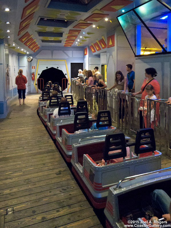 Loading platform of a indoor Finnish roller coaster